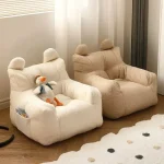 Children's Small Sofa Chair Cute Mini Seat Baby Reading Lazy Dwarf Sofa Cotton Linen Lamb's Wool Fabric Small Balcony Seat 2
