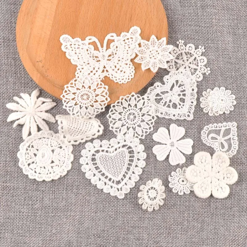 Flower White Lace Applique Mesh Trim For Sew On Guipure Fabric Wedding Supplies Home Decoration Flower White Lace Applique Mesh Trim For Sew On Guipure Fabric Wedding Supplies Home Decoration