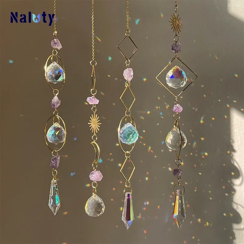 Hanging Crystal Pendant Garden Suncatcher Wind Chimes Rainbow Prism Crystal Chain for Window Drop Bell Christmas Tree Home Decor Hanging Crystal Pendant Garden Suncatcher Wind Chimes Rainbow Prism Crystal Chain for Window Drop Bell Christmas Tree Home Decor