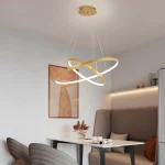 Modern led dining room chandeliers simple ring chandelier living  bedroom Lights home indoor lighting decorative Pendant Lamps 4
