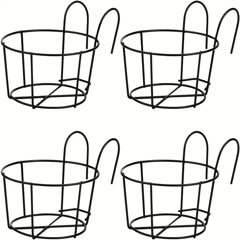 4pcs Stylish Round Metal Hanging Planters - Perfect for Balcony, Garden & Indoor Decor! 4pcs Stylish Round Metal Hanging Planters - Perfect for Balcony, Garden & Indoor Decor!