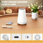 13 Color Changing Night Light RGB Remote Control Touch Dimmable Lamp Portable Table Bedside Lamps USB Rechargeable Night Lamp 4