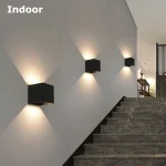 6W/12W LED Waterproof Wall Lamp in Black/White/Grey for Indoor and Outdoor Decoration Lighting Aluminum Wall Lights AC 110V 220V 2