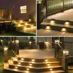 1/4/8/12/pcs Solar LED Lights Outdoor Garden Light Deck Lamp Solar Stairs Light Waterproof Solar Step Lamp Patio Garden Decor 4