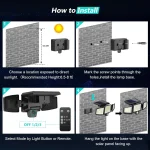 Outdoor Waterproof Solar Light with Motion Sensor 3-Head 200+ LEDs Security Light for Porches Garages Yard Entrances 5