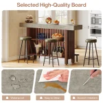 Tribesigns 63-Inch Large Home Bar Unit, 2-Tier Mini Bar Table Height Pub Table with Footrest, Modern Coffee Bar Cabinet 6