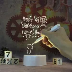 Transparent Luminous LED Night Lights USB Luminous Acrylic Night Light Erasable Write Message Board Calendar Desktop Ornaments 5
