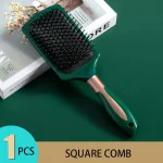 Oval Round Scalp Massage Air Cushion Comb, Anti-Static Exfoliating Salon SPA Hair Styling Tool 2