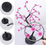 Table Tree Night Light USB/Battery Powered Touch Switch Artificial Bonsai Cherry Blossom Desktop Tree LED Lamp Light Decoration 4