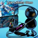 Color Screen Bluetooth 5.4 Earphones Neckband Headphones Wireless Headsets Noise Reduction Earbuds for Live Earphone Monitor 5