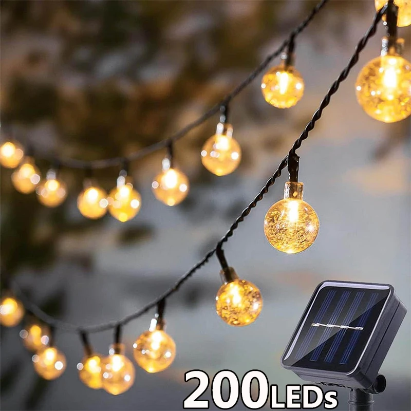 Solar String Lights Outdoor Crystal Fairy Light Chritmas Garland 8 Modes Waterproof Patio Light for Garden Party Decor Solar String Lights Outdoor Crystal Fairy Light Chritmas Garland 8 Modes Waterproof Patio Light for Garden Party Decor