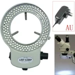 Adjustable 144 LED Ring Light Lamp backlight Illuminated for Industry Stereo Microscope Camera Magnifier AC 100~240V 2
