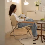 Nap-Ready Folding Lounge Chair Reclining for Office/Home/Balcony Portable Sleeping Chair Foldable Outdoor Camping Chair 3