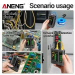 Network Cable Tester ANENG M469D Ethernet Network Analyzer RJ45 RJ11 RJ12 CAT5 UTP LAN Cable Vector Networking Analyzer Tools 4