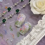 1pc Flower Nail Stickers Summer Floral Leaf Plant 5D Embossed Nail Slider Decals Self-Adhesive Nail Art Supplies Manicure Decor 3