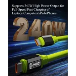 [6 Pack, 2M/ 6.6FT], 240W Fast Charging, Type-C to Type-C Cable, Digital Display Data Cable, Durable Cord for Type-C Phone 6