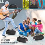 Zealot-S97 80W high power bluetooth speaker portable RGB colorful light waterproof wireless subwoofer 360 stereo surround TWS FM 6