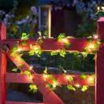 Flower Green Leaf String Lights Artificial Vine Fairy Lights Battery Powered Christmas Tree Garland Light for Weeding Home Decor 4