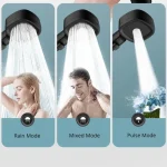 High Pressure Shower Head Water Saving 3 Modes Shower Heads Adjustable One-Key Stop Water Massage Sprayer Bathroom Accessories 2
