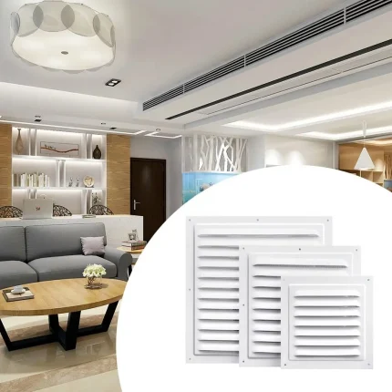 Air Vent Grille Ventilation Cover Metal window Square Vent Insect Screen Cover Aluminum Alloy Heating Cooling Grille Cover