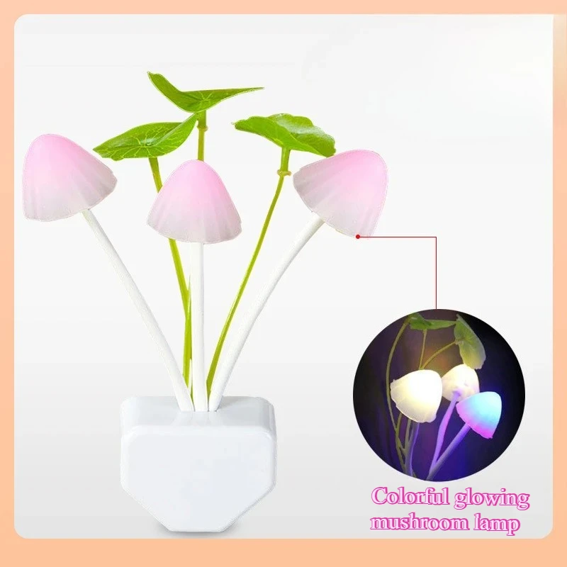 Novelty Mushroom Fungus Night Light EU & US Plug Light Sensor 220V 3 LED Colorful Mushroom Lamp Led Night Lights Novelty Mushroom Fungus Night Light EU & US Plug Light Sensor 220V 3 LED Colorful Mushroom Lamp Led Night Lights