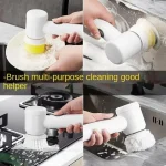 Electric Spin Scrubber,Bathroom Cleaning Brush Power Scrubber with 5 Replaceable Brush Heads, Electric Cleaning Brush 6