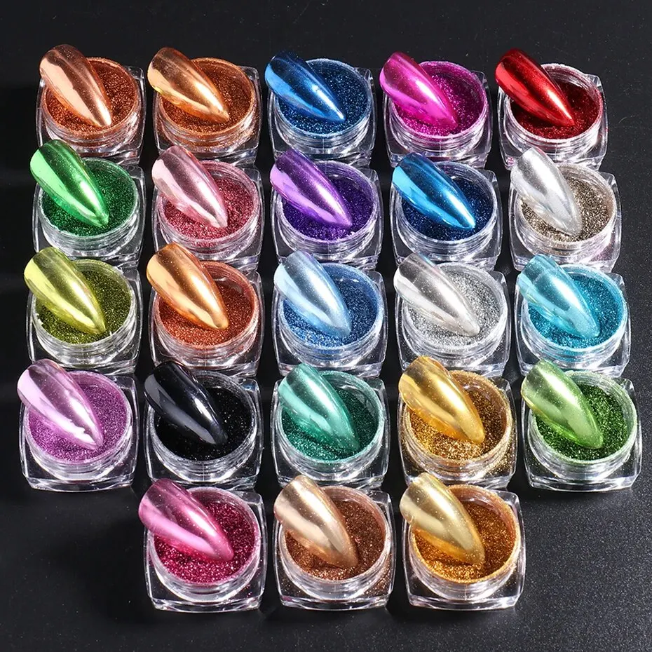 23 Colors Metallic Chrome Nail Powder Set Y2K Magic Mirror Gold Silver Decor Rubbing Glitter Pigment Flakes Manicure Accessories 23 Colors Metallic Chrome Nail Powder Set Y2K Magic Mirror Gold Silver Decor Rubbing Glitter Pigment Flakes Manicure Accessories