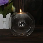 Elegant Round Glass Candle Holders - European Style Centerpiece for Christmas, Halloween & Wedding Parties 2