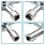 4in1 Silver Key Wrench Electrical Elevator Control Cabinet Valve Inner Triangle Quadrangle Screwdriver Tool Set 6