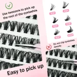 MIAOJIE DIY Lash Extension Kit 720pcs Lash Clusters Individual Eyelashes Kit with Lash Bond and Seal Wispy Natural Mange Lashes 2