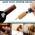 Safety Air Pump Wine Bottle Opener with Foil Cutter Wine Corkscrew Stainless Steel Pin Wine Air Pressure Corkscrew Cork Remover 2