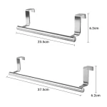 1/2 PCS Stainless Steel Towel Bar Cabinet Door Towel Hanging Bar Stainless Steel Bathroom Kitchen Cabinet Door Towel Wipe Rack 6