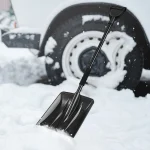 Snow Shovel with Adjustable Length D-Grip Handle Driveway Scoop Shovel for Car Snow Removal Portable for Home Garage Garden Camp 3