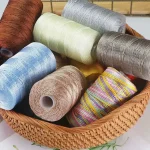 New Summer Crochet Yarn 1.5mm Thin Ice Cotton Thread for Hand Knitting Bag Hat Shoes 100g Hollow Line Colorful Nylon Cord 4