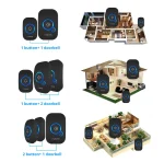 Fuers Wireless Doorbell Waterproof Welcome Chime Home Door Bell Intelligent 32 Songs Smart Alarm With Battery For Store Hotel 6