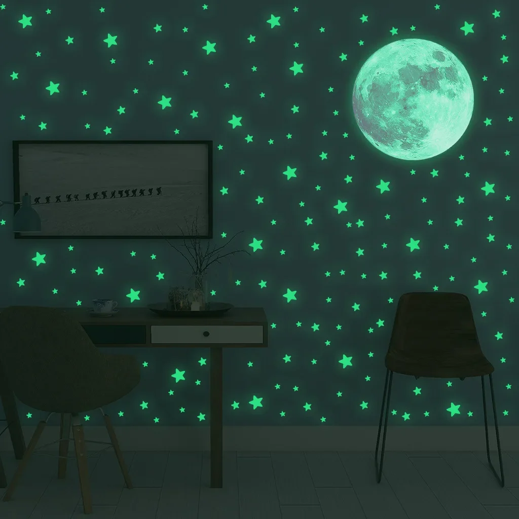 Luminous Moon Stars Wall Stickers for Kids room Bedroom Decor Glow in the dark Earth Wall Decals Noctilucent Stickers Home Decor Luminous Moon Stars Wall Stickers for Kids room Bedroom Decor Glow in the dark Earth Wall Decals Noctilucent Stickers Home Decor