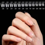 120 Short Almond-Shaped Oval Fake Nail Cutting Kit, Expandable and Complete Covering Nail Glue, French Ballet Shoe Style, Pressed Nail Cover. 3