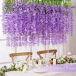 10/20/30PCS Wisteria Artificial Flower Vine 60cm Hanging Fake Flowers Garland For Wedding Party Home Garden Flower Wall Decor 4