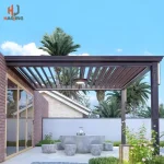 Outdoor Garden Gazebo Sun Room Waterproof Aluminum Pavillion 4x3 3x6 Electric Metal Louvred Pergola Bioclimatica roof Customized 3