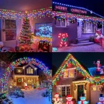 NEW 162/96LED Solar Icicle Outdoor Christmas Lights 8 Modes Waterproof Fairy Lights for Home Party Halloween Holiday Decoration 6