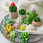 DIY Cactus Aromatherapy Candle Silicone Mold Simulation Cactus Dropper Resin Gypsum Ornament Mold DIY Glue Resin Succulent Mould 5