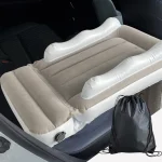 Infant Inflatable Mattress Kids Car Rear Car Mat Foldable Airplane Mattress Outdoor Travel Thickened Flocking Air Mattress 3