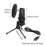 USB Microphone RGB Microfone Condensador Wire Gaming Mic for Podcast Recording Studio Streaming Laptop Desktop PC 6