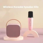 Portable Wireless Dual Microphones Karaoke Machine HomeKTV DSP System Bluetooth Speaker HIFI Stereo Surround For Kids Party Gift 3