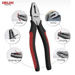 DELIXI ELECTRIC Wire Pliers，Sharp Large Opening Diagonal Pliers Needle Nose Pliers，for Cutting，Twisting and Clamping MetalWires 2