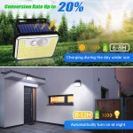 IP65 Waterproof Solar Outdoor Garden Lights Super Bright 148 LEDs Motion Sensor Wall Light Solar Powered Security Lamp 3 Modes 4