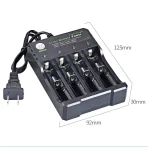 18650 Battery Charger Black 1 2 4 Slots AC 110V 220V Dual For 18650 Charging 3.7V Rechargeable Lithium Battery Charger 4