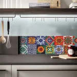 24Pcs Wall Sticker Vintage Self Adhesive Wall Sticker Bathroom Kitchen TV Background Waterproof Tile Decal Home Decoration 3