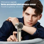 Portable Handheld Fan 120 Wind Speeds Mini Bladeless Hand Fan USB Rechargeable Highspeed Fans Camping Electric Fans Air Cooler 5