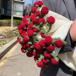 1pcs Finished Flower Bouquet Blanket Soft and Lightweight Knitted Throw Blankets for Birthday Wedding Valentine’s Day Home Decor 4